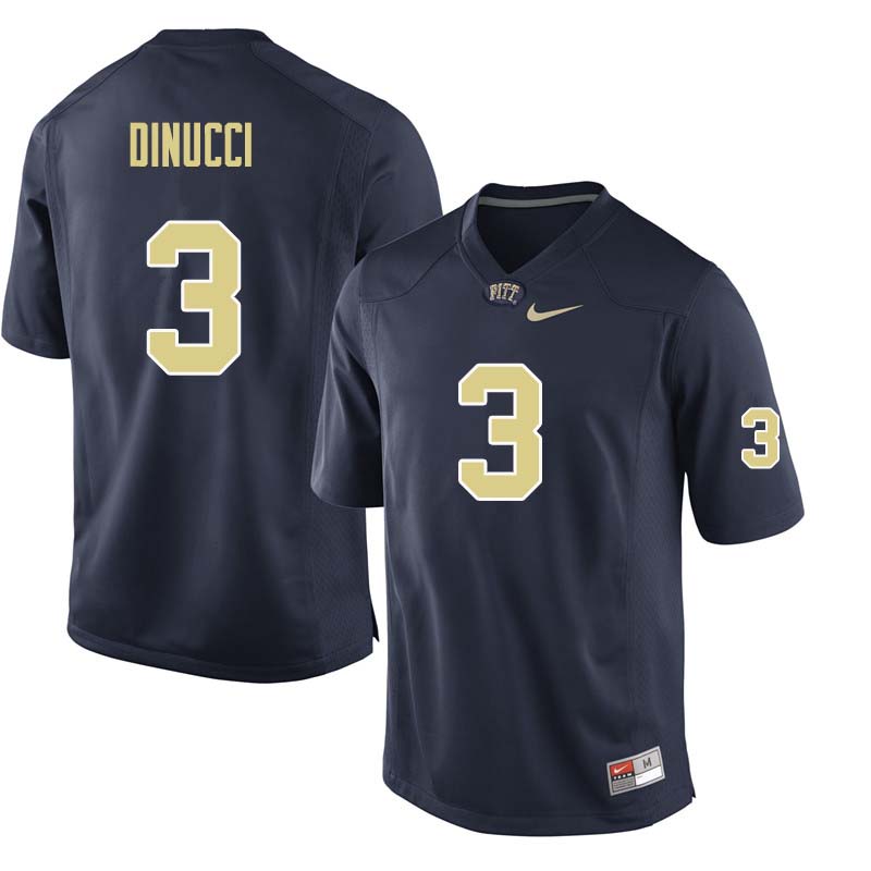 Men #3 Ben DiNucci Pittsburgh Panthers College Football Jerseys Sale-Navy